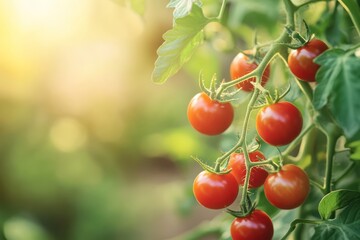 Ripe Cherry Tomatoes in Summer Sunlight
