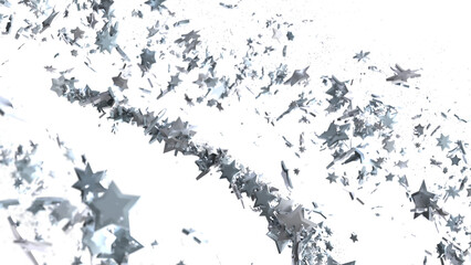 Fototapeta premium Stardust Christmas Shower: Mesmerizing 3D Illustration Depicting Descending Holiday Star Particles