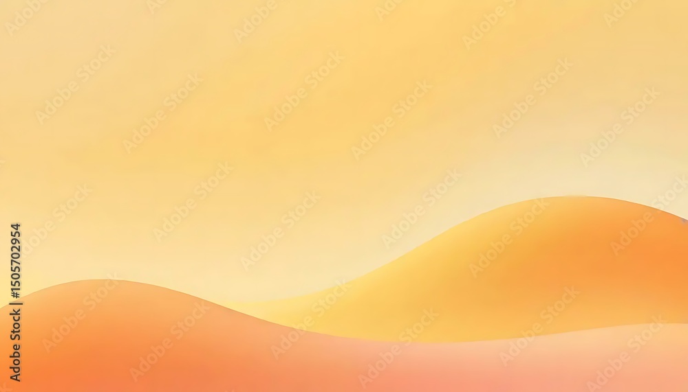 Poster abstract waves flow with warm gradients creating a peaceful and visually calming background scene.