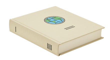 Isolated Book with World Globe Symbol