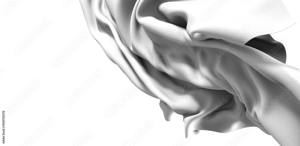 Poster Abstract close-up of milk splashing, creating a wave-like white texture against a dark background