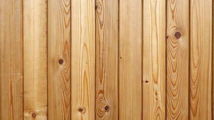 Obraz premium Vertical wooden planks with natural grain patterns and knots, forming a rustic wood panel background.