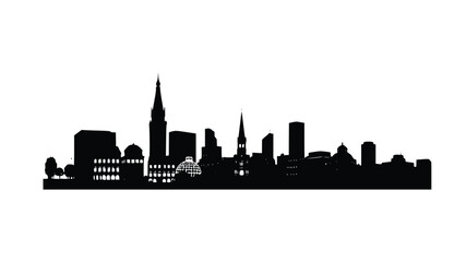 Obraz premium vector silhouette skyline with black background