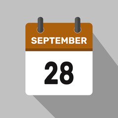 28 september calendar icon vector design month illustration