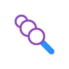 Stylized sweet dango icon, japanese dessert on skewer, modern confectionery representation