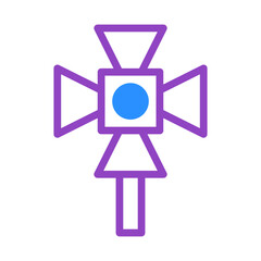 Abstract light source illustration with symmetrical design and vibrant color scheme