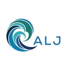 Obraz premium ALJ Creative Wave Icon for Branding. ALJ Letter logo. 