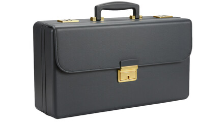 Isolated Black Leather Briefcase