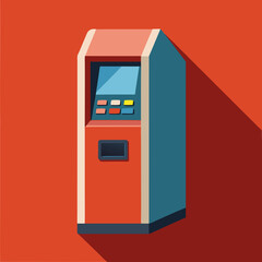 ATM cash machine register vector icon illustration