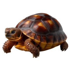 Obraz premium Majestic tortoise turtle isolated on a clean background captured in focus showcasing its remarkable and unique features Transparent background PNG