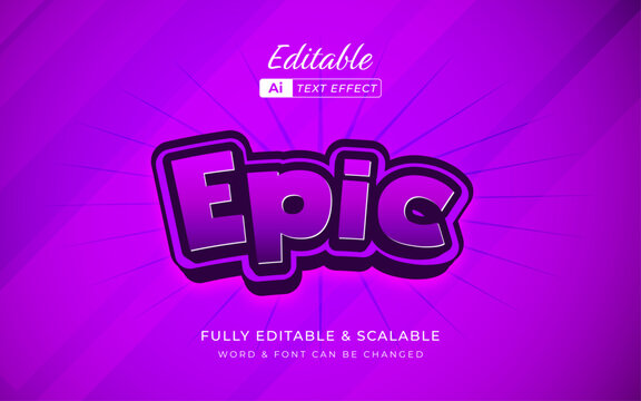 purple bold editable text effect. epic design for promotional