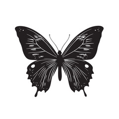 Elegant Butterfly Icon Silhouette Simple Isolated Clipart Image for Design Projects silhouette