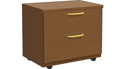 Isolated Brown File Cabinet