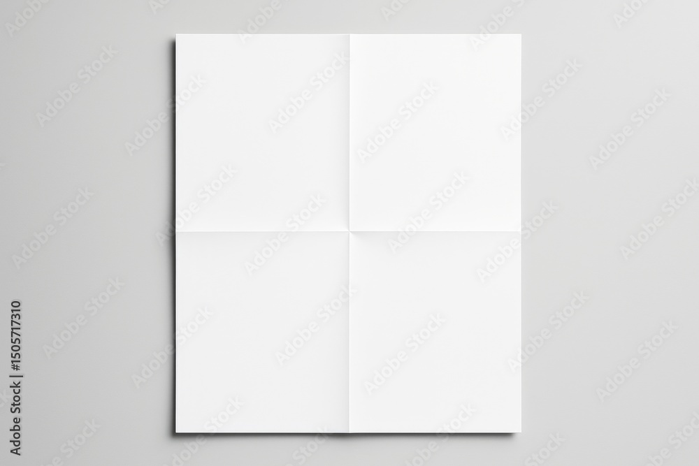 Poster blank folded paper mockup on light background for design, branding, or advertising concept with clea