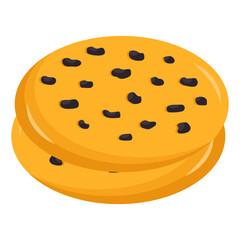 An editable design icon of biscuit