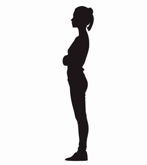Fototapeta premium Girl standing sideways vector