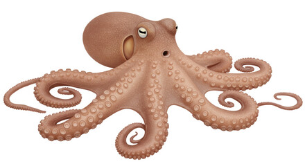 Fototapeta premium Isolated Realistic Octopus Marine Animal