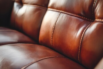 Leather sofa isolated on white background