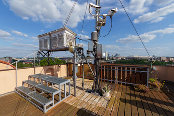 Meteorological observatory with scientific weather instruments
