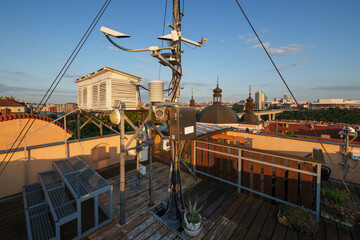 Meteorological observatory with scientific weather instruments