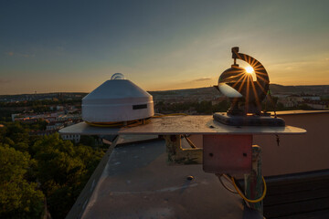 Meteorological observatory with scientific weather instruments