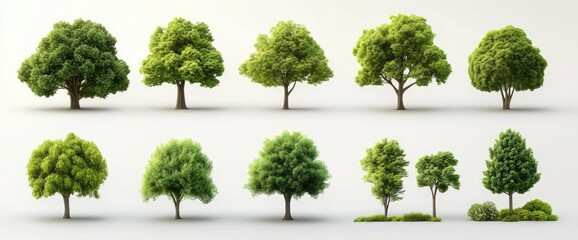 Fototapeta premium Diverse Collection of Green Trees