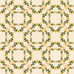 seamless pattern with floral elements, fabric, paper, wrapping and decorations.