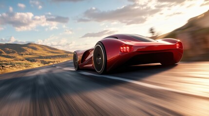 Modern car cruising on an open road, embodying sleek design and freedom in motion.