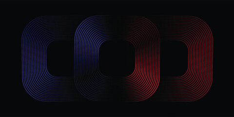 circle of different shapes for design creative, red and blue color