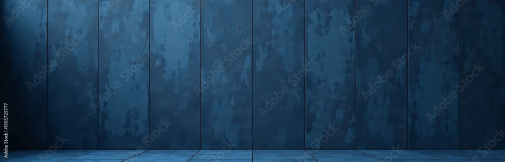 Poster dark blue textured concrete wall serves monochrome background wide open space copy design