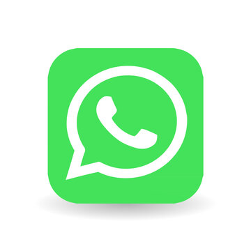 whatsapp logo with shadow. whatsapp icon with shadow. whatsapp button with shadow. 