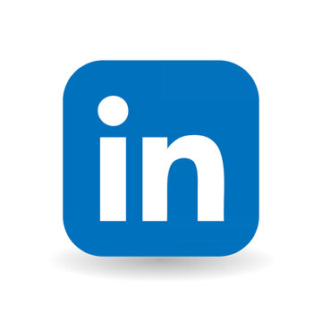 linkedin logo with shadow. linkedin icon with shadow. linkedin button with shadow. 
