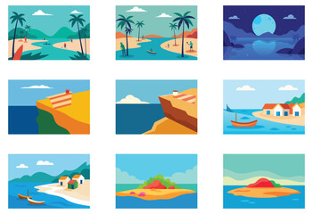 Naklejka premium set of summer icons