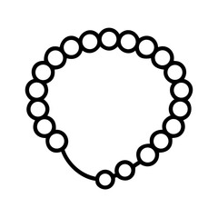 Obraz premium Circular beaded strand, simple line art icon, for websites