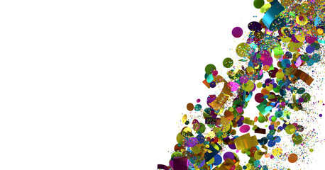 Festive backdrop of colorful confetti, ideal for party invitations, celebrations, and festive designs. Download now!