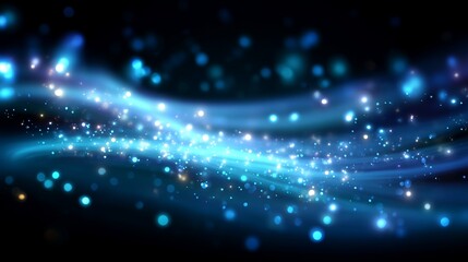 Obraz premium Mystical blue light swirls create a dynamic abstract pattern in a dark environment