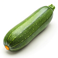 Single fresh green zucchini vegetable isolated