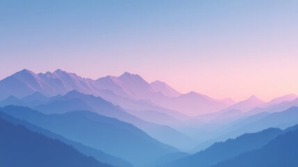 Obraz premium majestic mountain silhouette beneath serene gradient sky serves as minimalist abstract design epitomizing tranquility