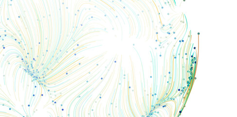 Artistic image of swirling lines and dots, perfect for backgrounds, tech, or science.