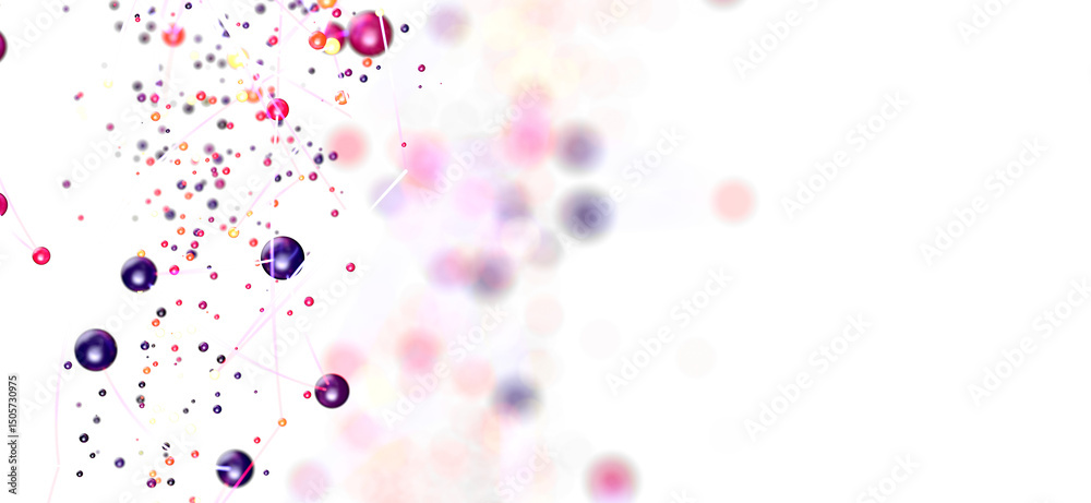 Fototapete colorful spheres connected by lines, representing data flow or networks. perfect for tech background