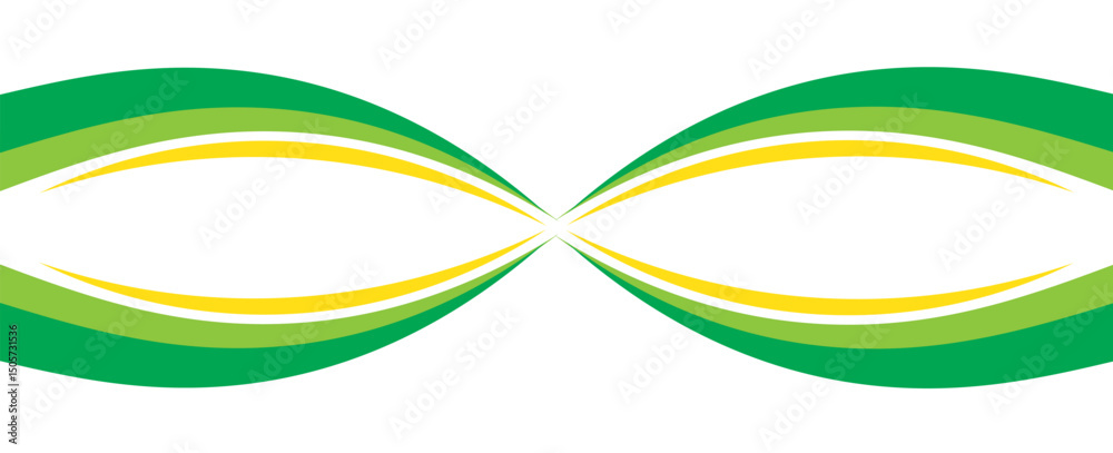 Poster vector green and yellow line background curve element with white space for text and message design, 