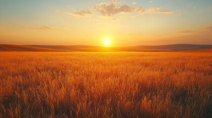 Golden Wheat Field at Sunset