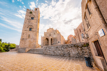 Cathedral of Erice, Santa Maria Assunta, Chiesa Madre  in Erice, province of Trapani. Sicily, Italy