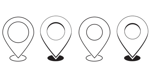 Location or map pin icon symbol set. Location pointer. Location Pin Vector, GPS, Map Position Marker. Map pin Vector illustration. EPS 10.