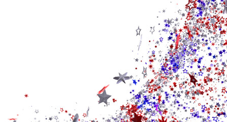 Red, white, and blue stars burst. Perfect for Independence Day or patriotic designs.