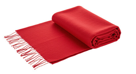 Isolated Red Woven Scarf