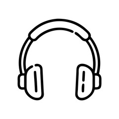 Fototapeta premium Line art headphones illustration on white background 