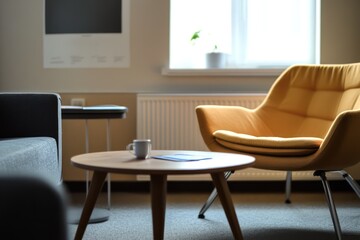 Fototapeta premium Empty psychologist office with chair and sofa