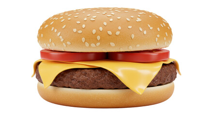 Isolated Classic Burger with Cheese