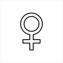 Fototapeta premium Female gender icon. Single line Female gender icon vector background. Vector illustration for web design. Isolated on white background.